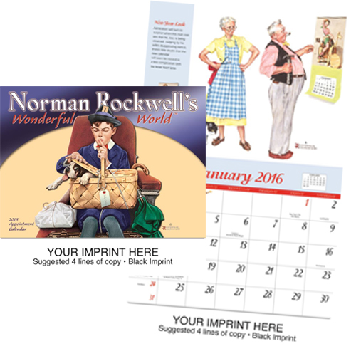 Personalized Imprinted Calendar - Norman Rockwell's Wonderful World #802