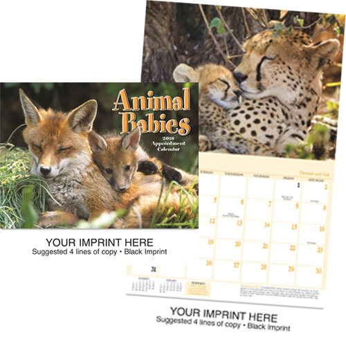 Custom Imprinted Calendar - Animal Babies #890
